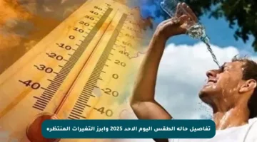 تفاصيل حالة الطقس اليوم الأحد 2025 وأبرز التغيرات المنتظرة